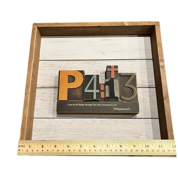Philippians 4:13 3D Wood Wall Art 12” x 12” - Picture 3 of 5